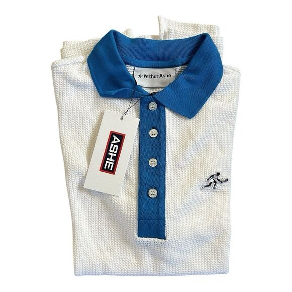 Arthur Ashe Rowing Blazers 1975 Blue White Tennis Polo XS Extra Small NWT Knit - Picture 9 of 10